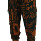 Dolce & Gabbana Multicolor Logo Print Silk Cargo Jogger Pants