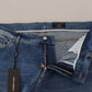 Dolce & Gabbana Blue Washed Skinny Cotton Denim Jeans