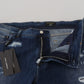 Dolce & Gabbana Blue Tattered Cotton Stretch Slim Denim Jeans