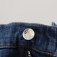 Dolce & Gabbana Blue Tattered Cotton Stretch Slim Denim Jeans