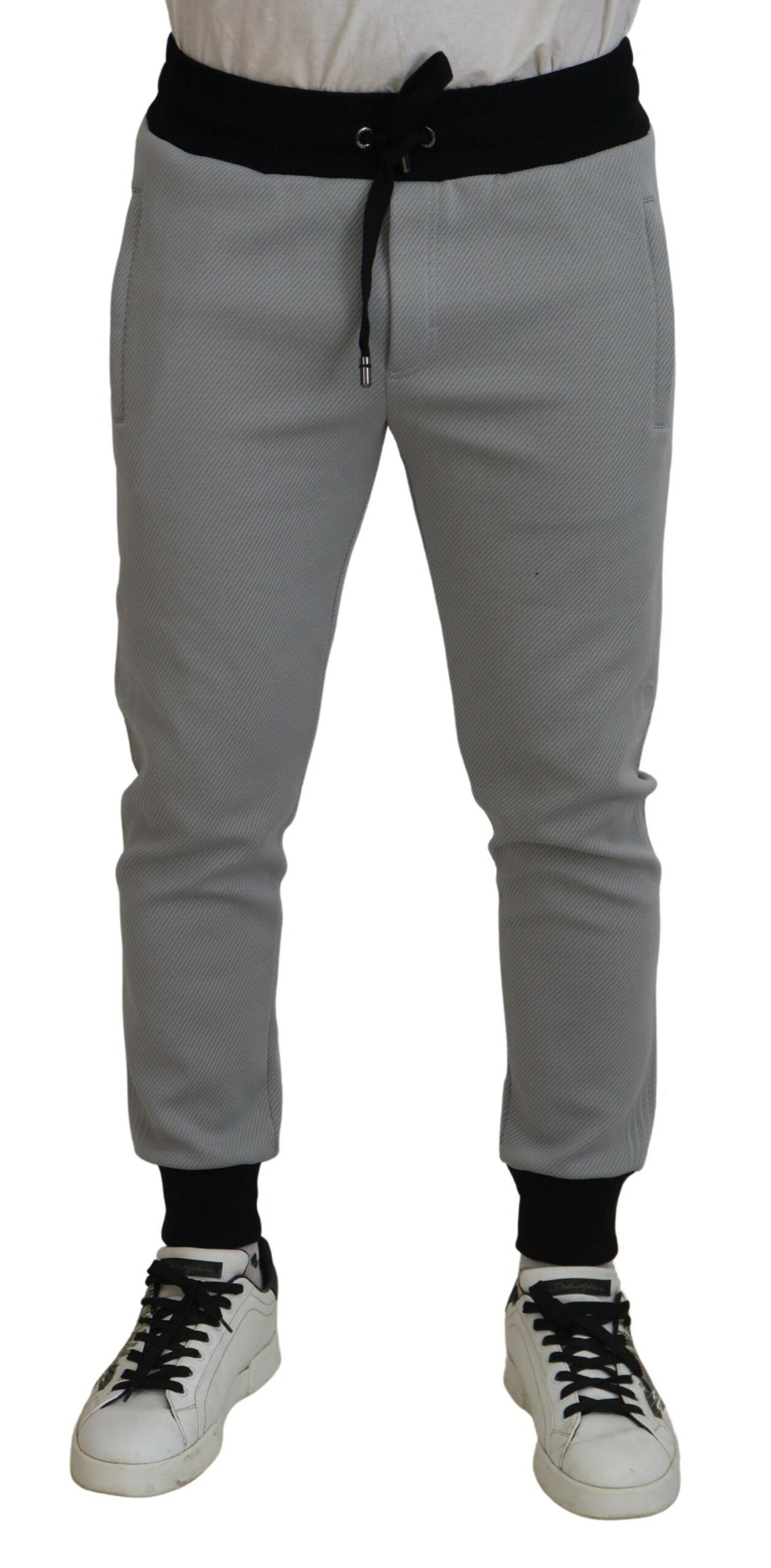 Dolce & Gabbana Gray Black Jogger Pants