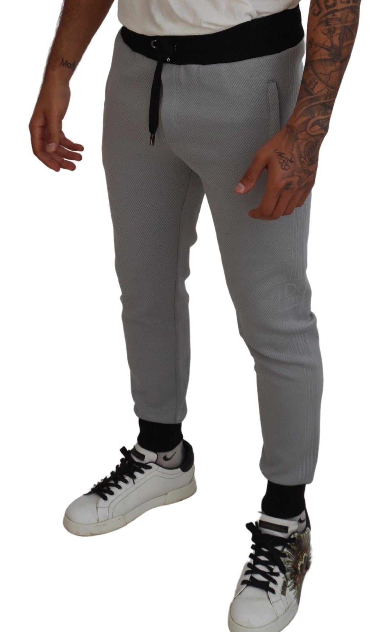 Dolce & Gabbana Gray Black Jogger Pants