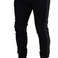 Dolce & Gabbana Black Wool Horseshoe Jogger Pants