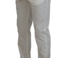 Dolce & Gabbana White Cotton Skinny Chino Pants