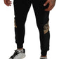 Dolce & Gabbana Black Leopard Skinny Jogger Pants