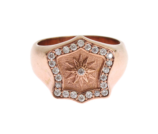 Nialaya Pink Gold 925 Silver Authentic Clear Ring