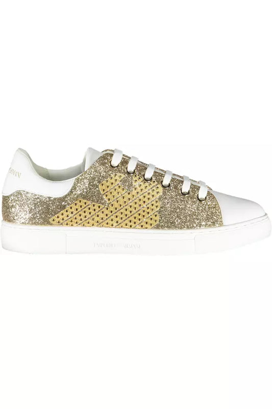 Emporio Armani Gold White Sneakers