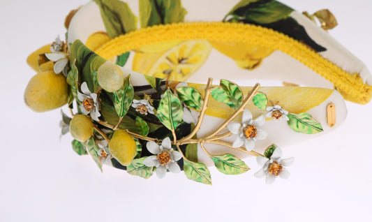 Dolce & Gabbana Yellow Lemons Sicily Crystal Diadem Tiara Headband