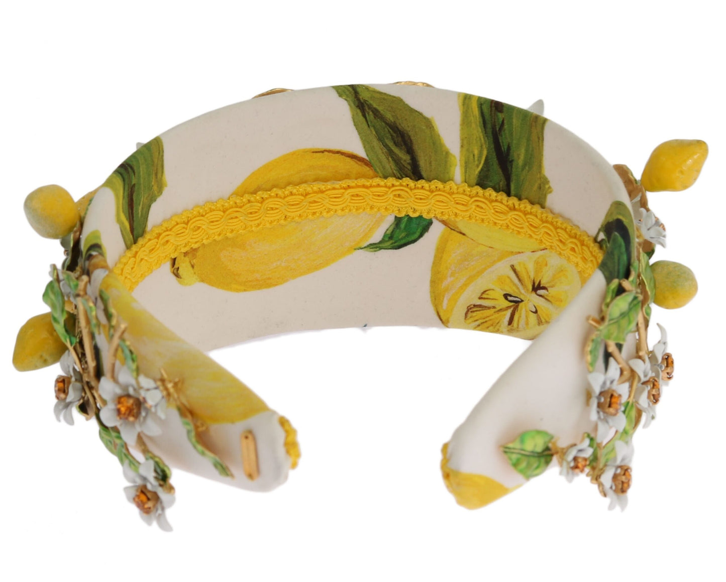 Dolce & Gabbana Yellow Lemons Sicily Crystal Diadem Tiara Headband