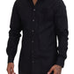 Dolce & Gabbana Black Roses Slim Fit Cotton Shirt