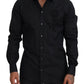 Dolce & Gabbana Black Roses Slim Fit Cotton Shirt