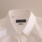 Dolce & Gabbana White MARTINI Cotton Dress Formal Shirt