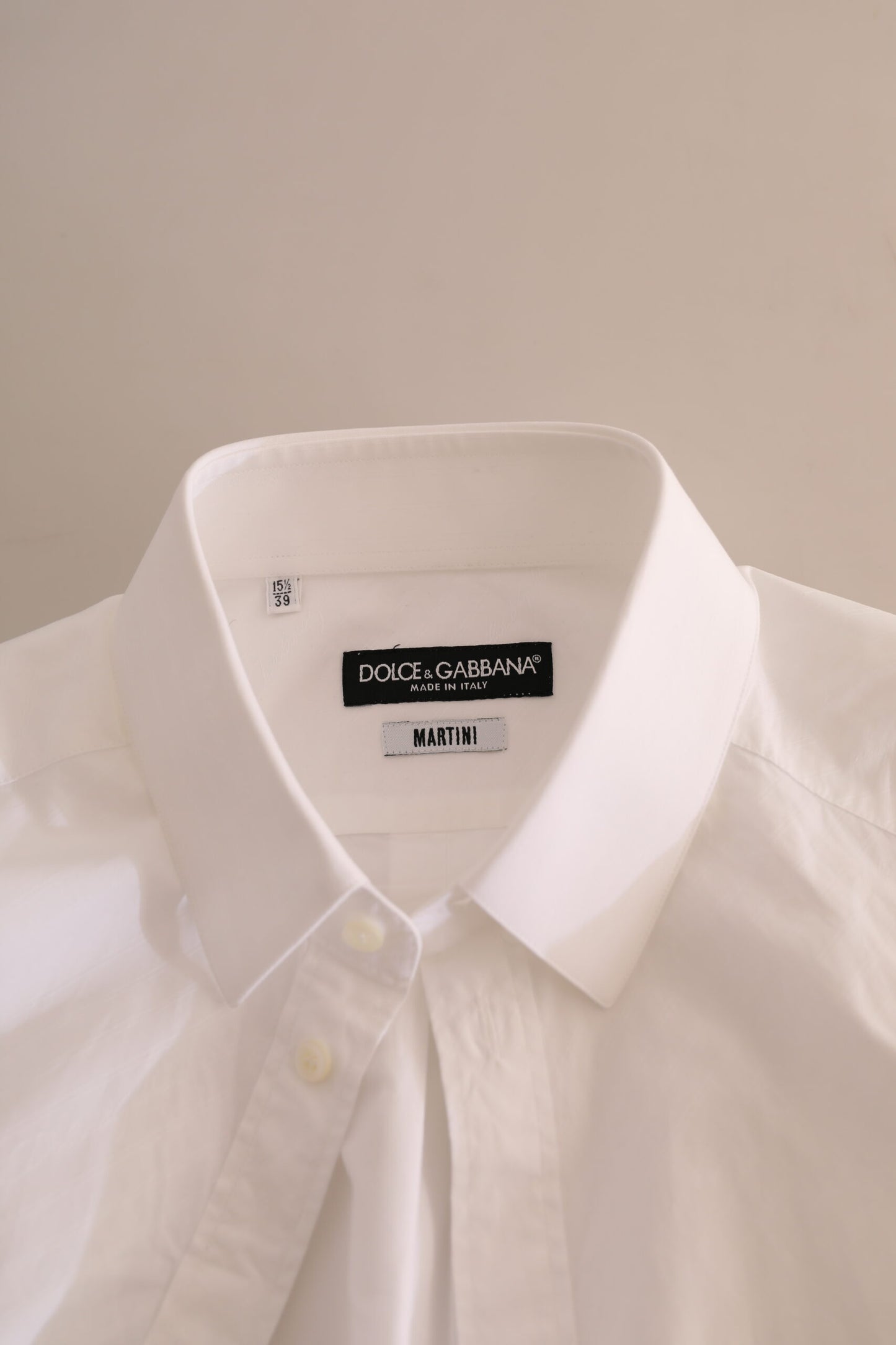 Dolce & Gabbana White MARTINI Cotton Dress Formal Shirt