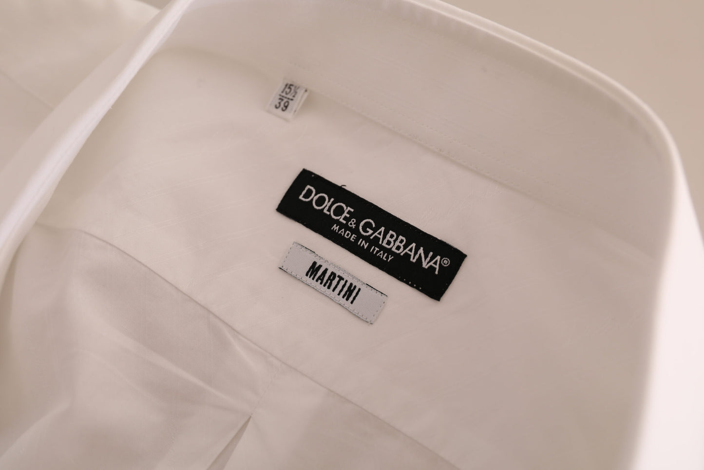 Dolce & Gabbana White MARTINI Cotton Dress Formal Shirt