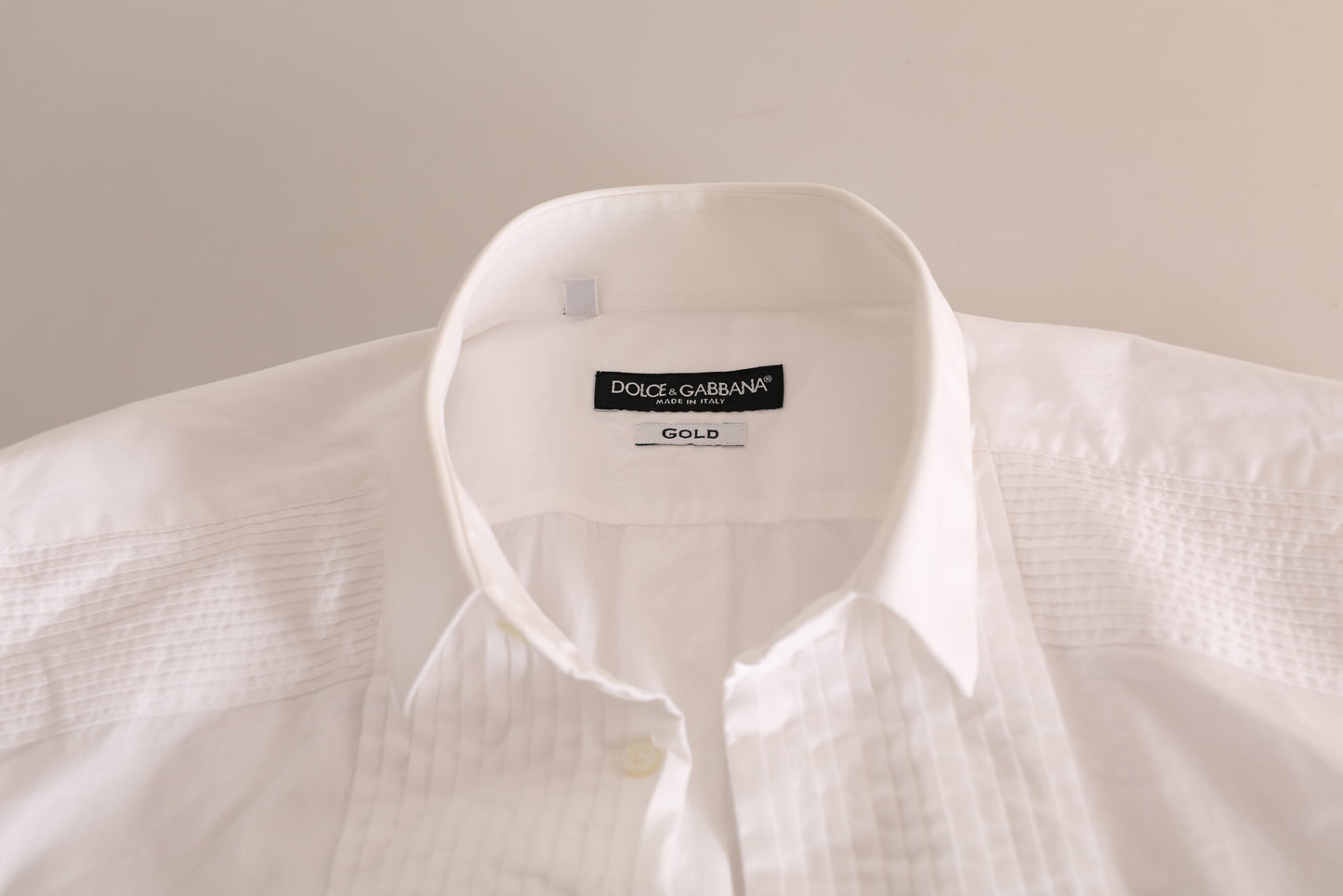 Dolce & Gabbana White GOLD Tuxedo Dress Shirt