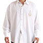 Dolce & Gabbana White Logo Cotton Casual Long Sleeves Shirt