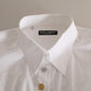 Dolce & Gabbana White Logo Cotton Casual Long Sleeves Shirt