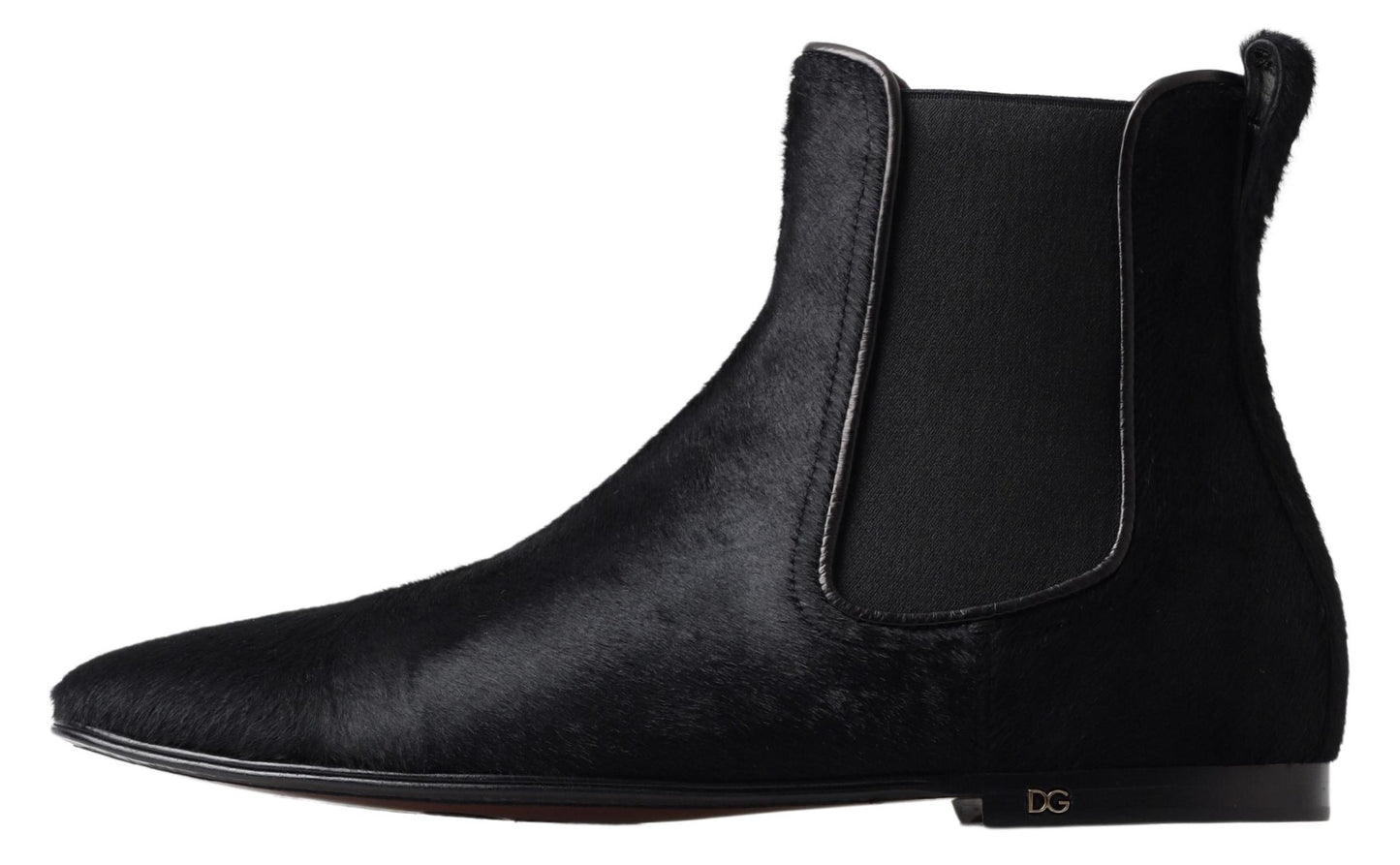 Dolce & Gabbana Black Leather Chelsea Men Ankle Boots Shoes