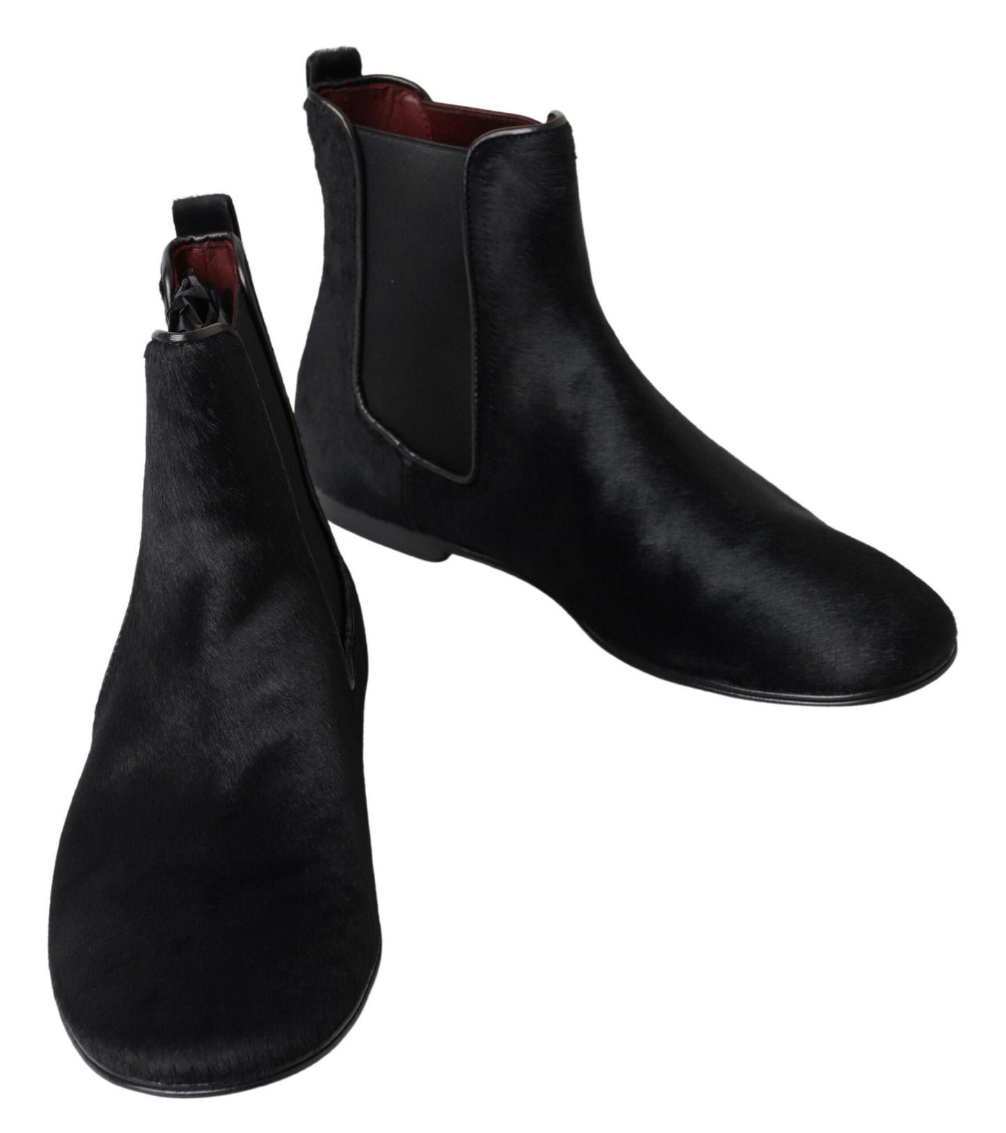 Dolce & Gabbana Black Leather Chelsea Men Ankle Boots Shoes