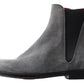 Dolce & Gabbana Gray Leather Men Ankle Boots Shoes