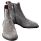 Dolce & Gabbana Gray Leather Men Ankle Boots Shoes