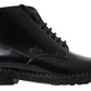 Dolce & Gabbana Black Leather Men Short Boots Lace Up Shoes