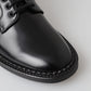 Dolce & Gabbana Black Leather Men Short Boots Lace Up Shoes