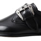 Dolce & Gabbana Black Leather Monk Strap Dress Formal Shoes