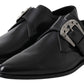 Dolce & Gabbana Black Leather Monk Strap Dress Formal Shoes