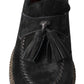 Dolce & Gabbana Black Suede Leather Casual Espadrille Shoes