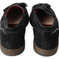 Dolce & Gabbana Black Suede Leather Casual Espadrille Shoes