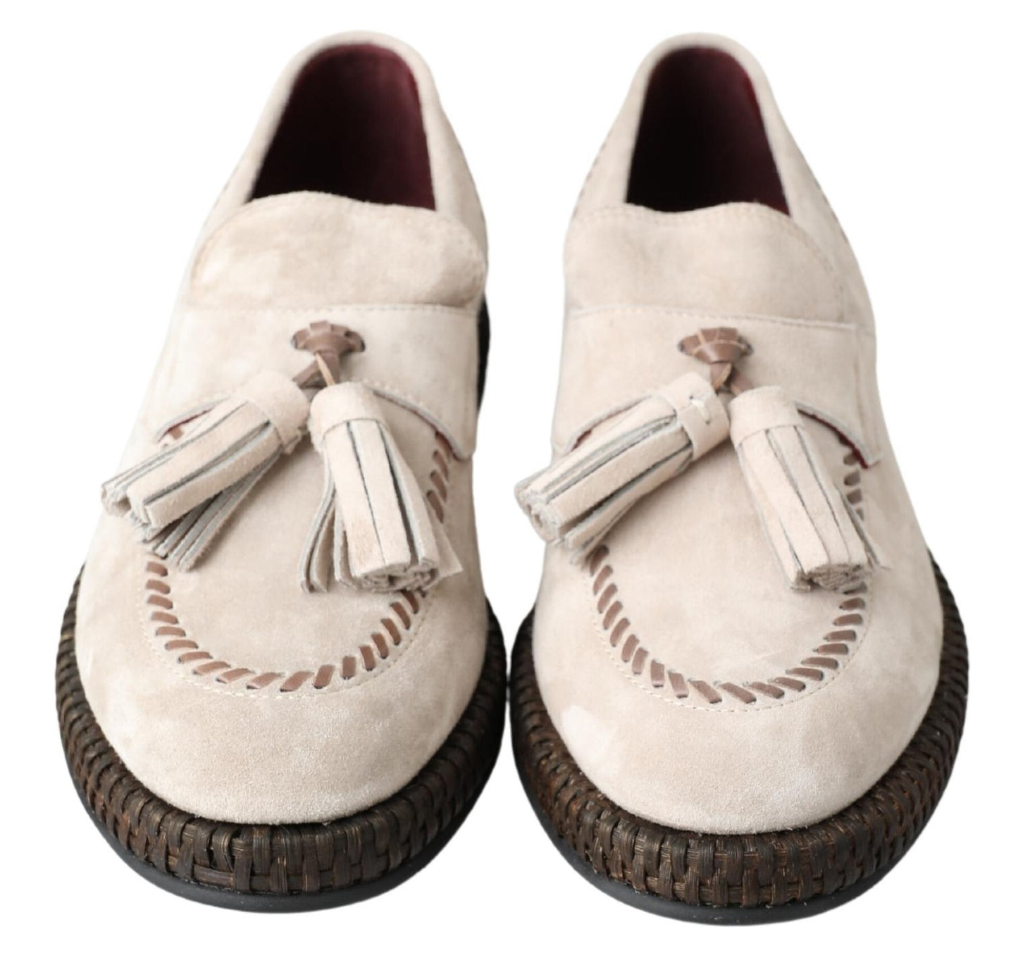 Dolce & Gabbana Ivory Suede Leather Men Espadrille Shoes