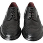 Dolce & Gabbana Black Leather Oxford Wingtip Formal Derby Shoes