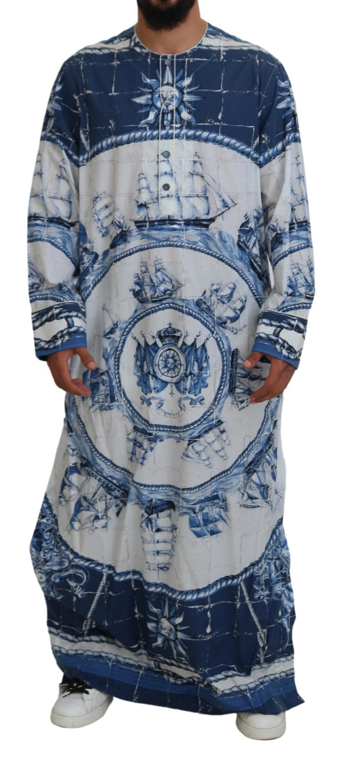 Dolce & Gabbana Blue Majolica Cape Thobe