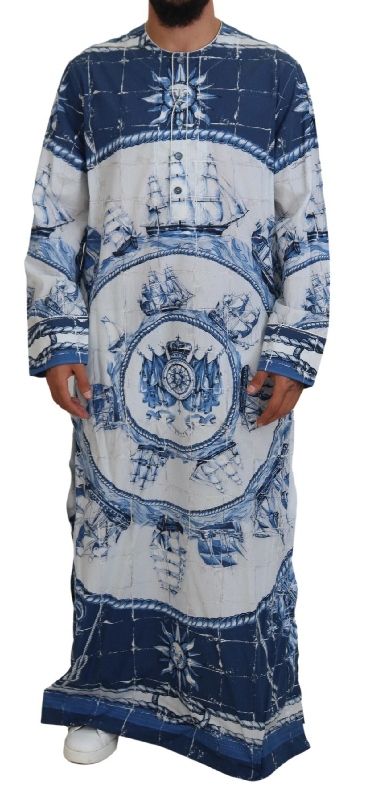 Dolce & Gabbana Blue Majolica Cape Thobe