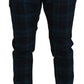 Dolce & Gabbana Blue Purple Plaid Wool Trousers Pants