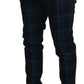 Dolce & Gabbana Blue Purple Plaid Wool Trousers Pants