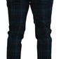 Dolce & Gabbana Blue Purple Plaid Wool Trousers Pants