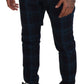 Dolce & Gabbana Blue Purple Plaid Wool Trousers Pants