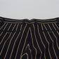 Dolce & Gabbana Black Beige Striped Cotton Stretch Pants