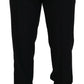 Dolce & Gabbana Black Dress Wool Silk Trouser Pants