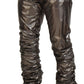 Dolce & Gabbana Silver Metallic Nylon Stretch Pants