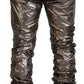 Dolce & Gabbana Silver Metallic Nylon Stretch Pants