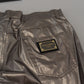 Dolce & Gabbana Silver Metallic Nylon Stretch Pants