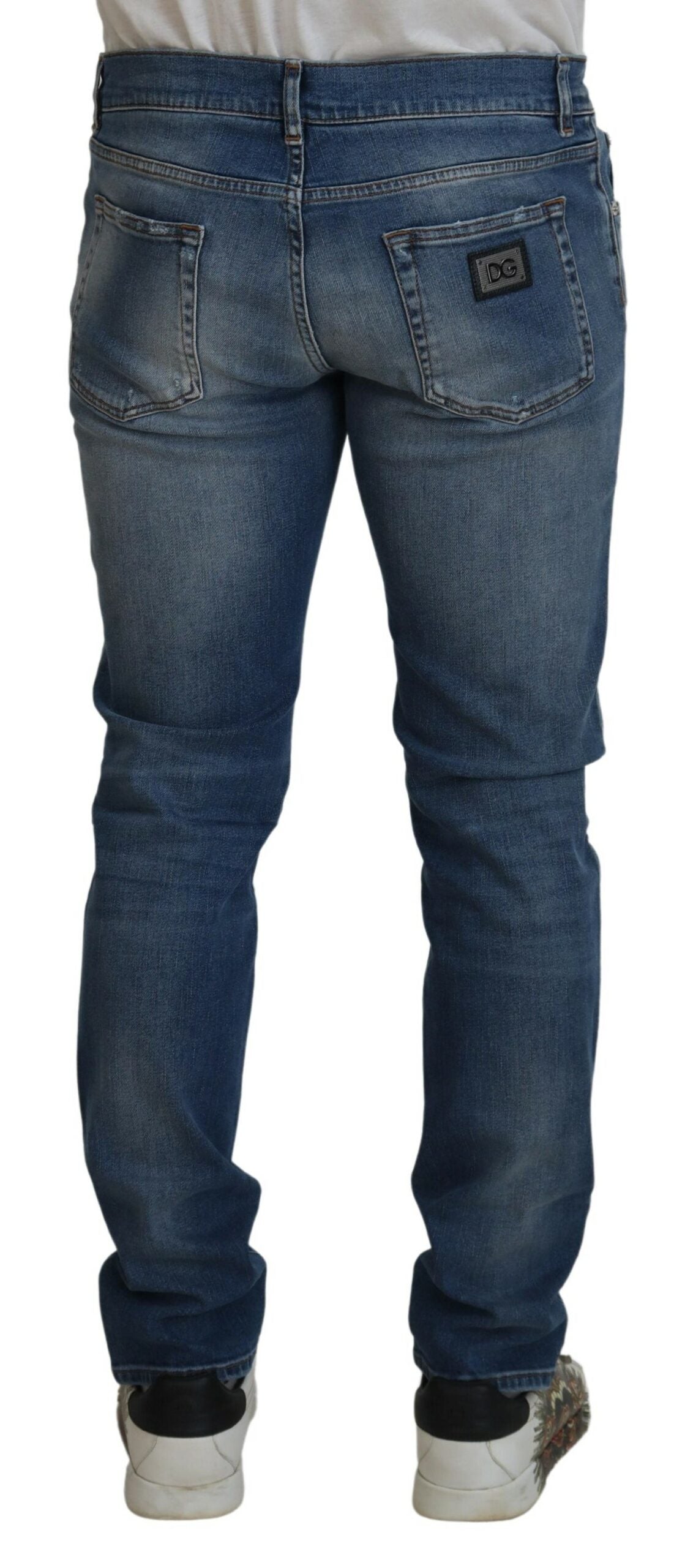 Dolce & Gabbana Blue Wash Skinny Cotton Denim Jeans