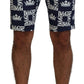 Dolce & Gabbana Blue Logo Print Cotton Chinos Shorts