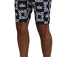 Dolce & Gabbana Blue Logo Print Cotton Chinos Shorts