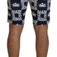 Dolce & Gabbana Blue Logo Print Cotton Chinos Shorts