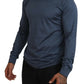 Dolce & Gabbana Blue Silk Collar Polo Pullover Sweater