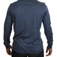 Dolce & Gabbana Blue Silk Collar Polo Pullover Sweater